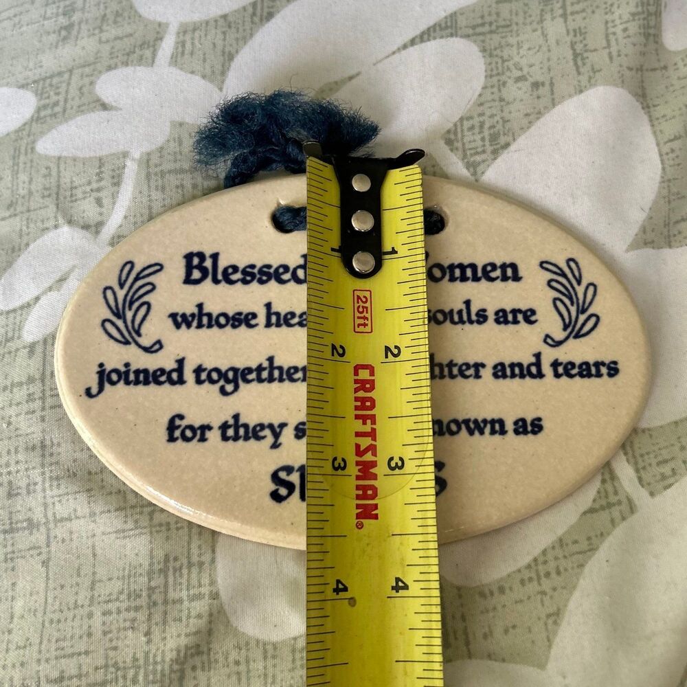 New Pottery Dainty Sisters Plaque Charming Wall Decor Sign - Picture 6 of 7